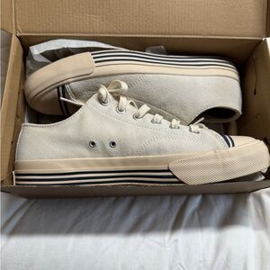 Keds Cream and Navy Canvas Sneakers